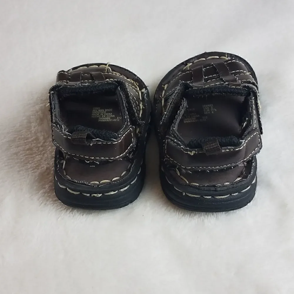 Faded Glory Infant/Toddler Cody Dark Brown Sandals
